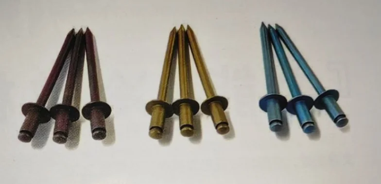 Đinh tán kim loại titan màu sắc Nissen Rivet